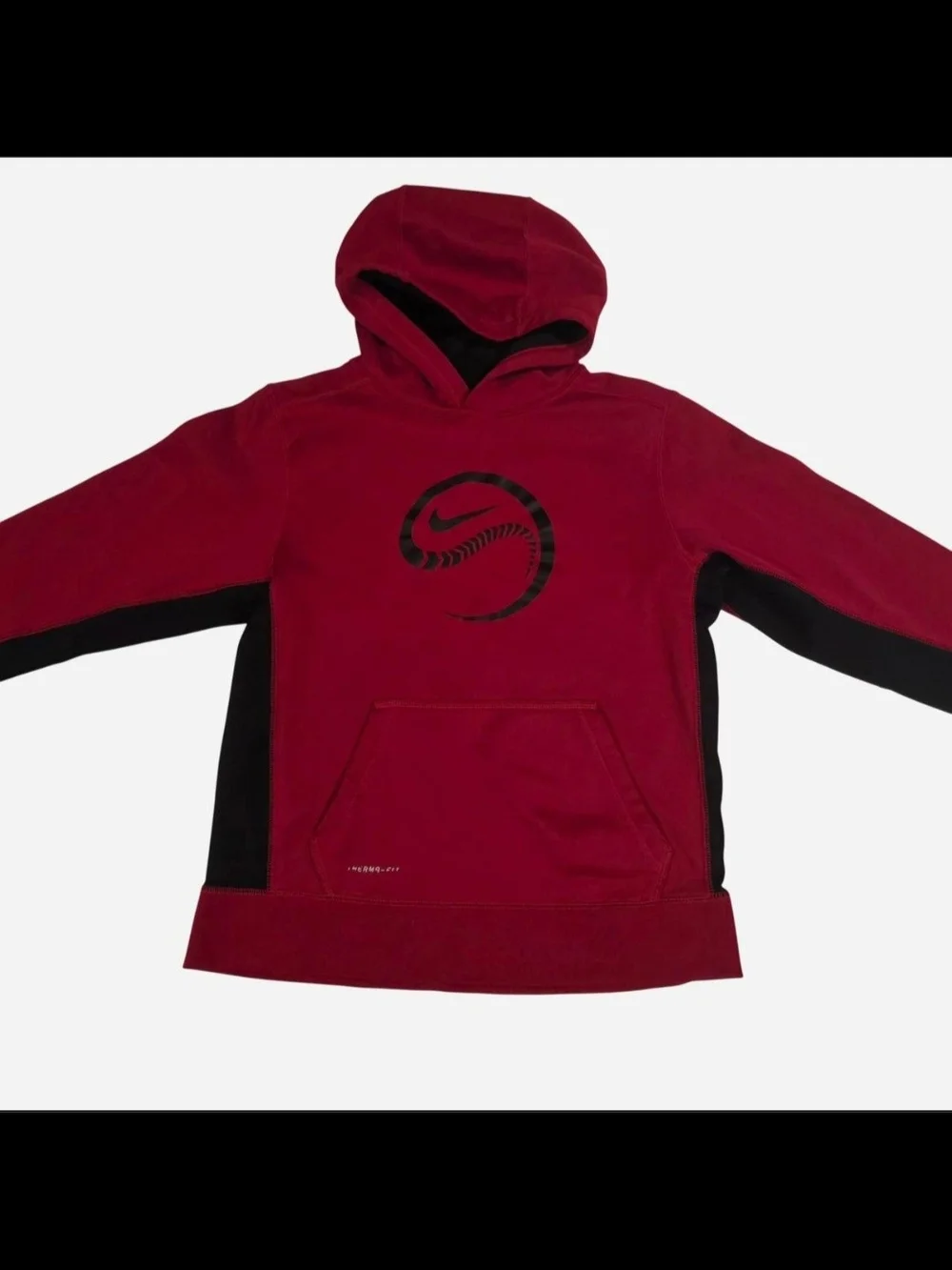 Nike Kids' Red Hooded Pullover Baseball Sweatshirt Large